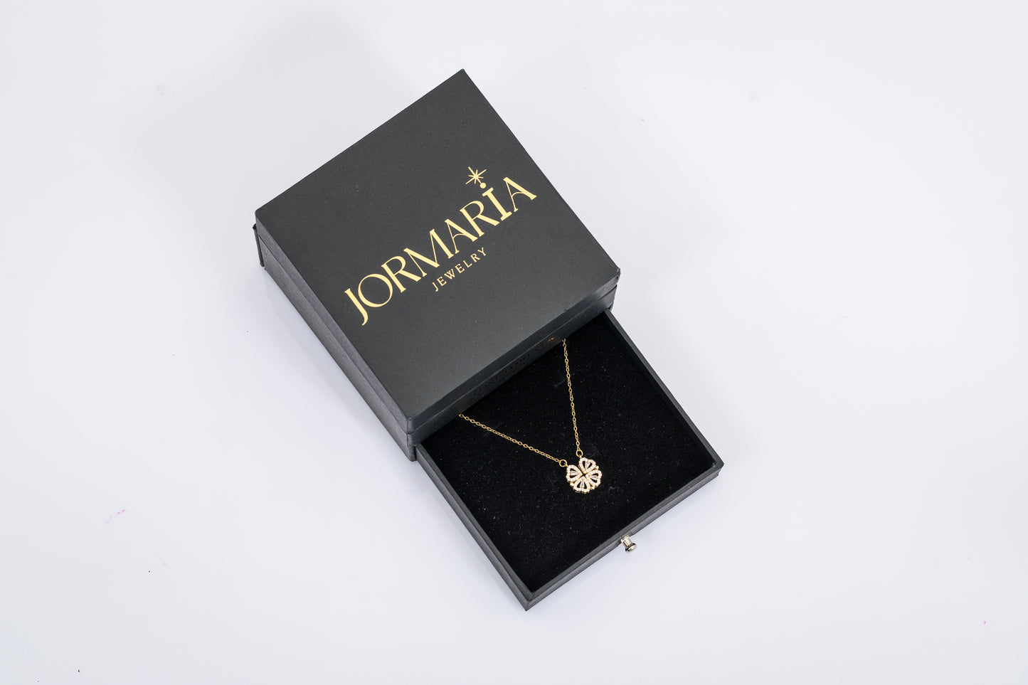 Jormaria™ 14 Ayar Altın Kaplama Açılabilir Yonca Kolye